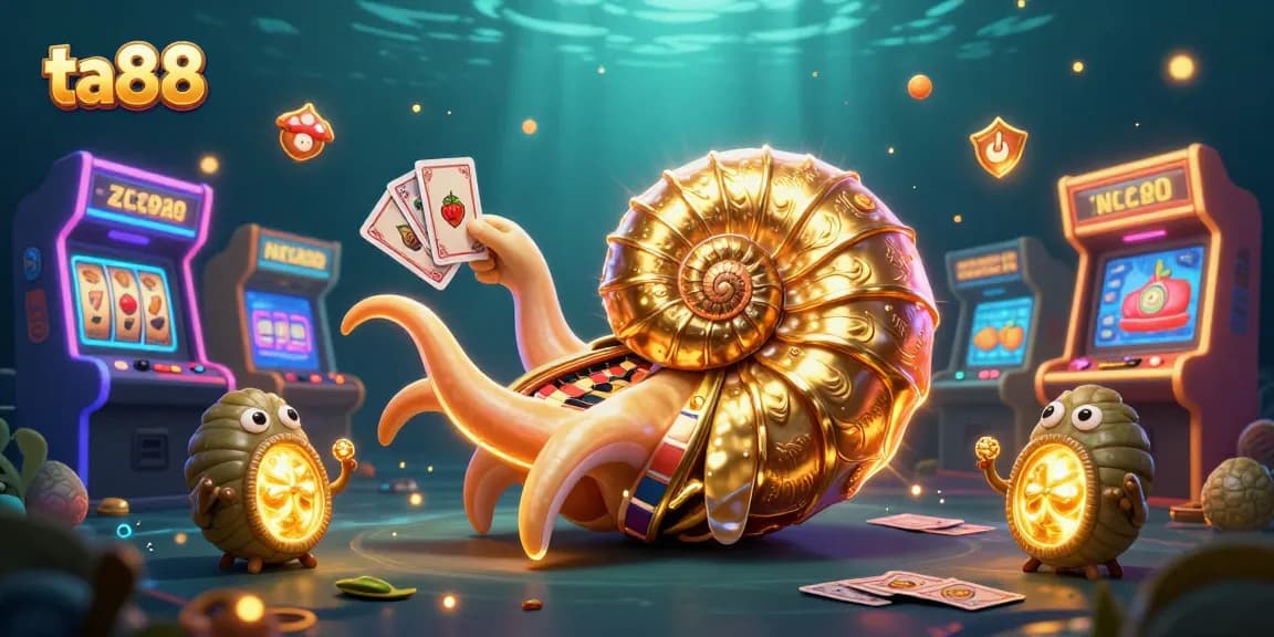 Experience thrilling gaming with ta88, featuring a giant nautilus roulette and vibrant slot elements.