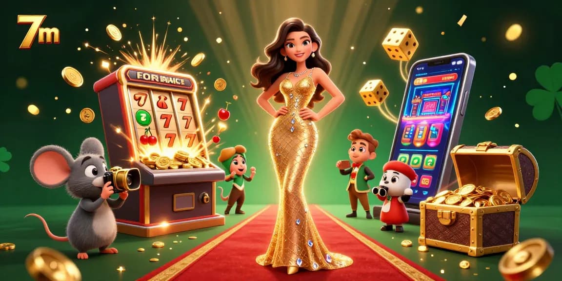 Experience the excitement of 7m with jackpot slot machines, stunning visuals, and vibrant casino elements.