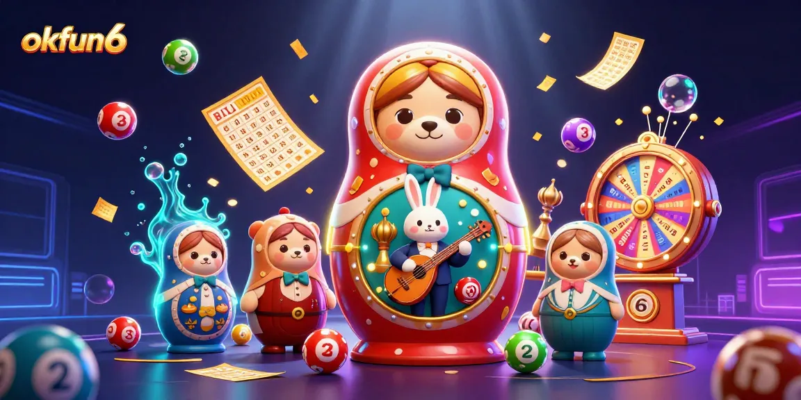 Experience excitement with okfun6's vibrant casino scene featuring colorful lottery balls and engaging characters.