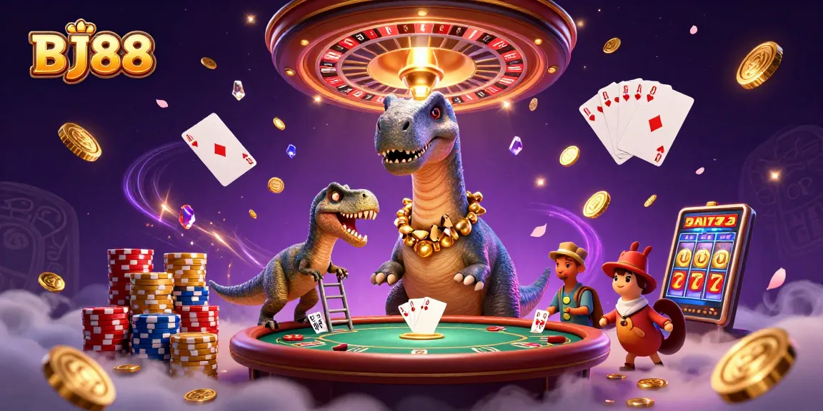 Experience vibrant action at BJ88 with dynamic scenes of gaming excitement and winning moments.