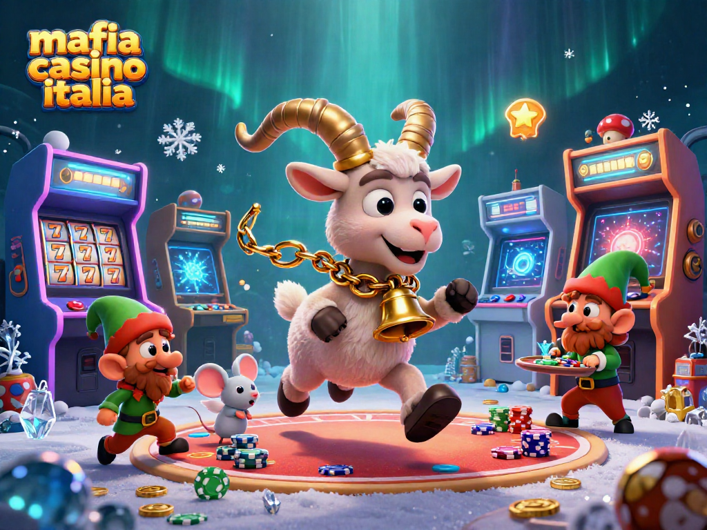 Engage with the vibrant world of mafia casino italia featuring Krampus and playful characters in an immersive gaming scene.