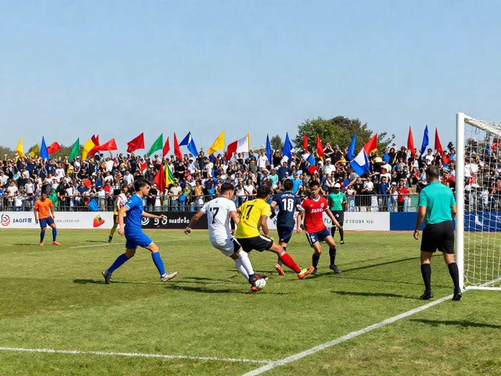 Live soccer action on thapcamtv with players shooting for the goal.