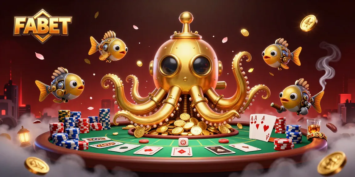 Experience FABET's thrilling poker underworld with a vibrant kraken submarine, mechanical fish, and rich game elements.
