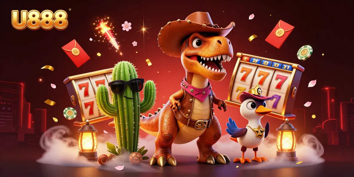 U888 invites players to spin exhilarating slots surrounded by vibrant characters and festive elements.