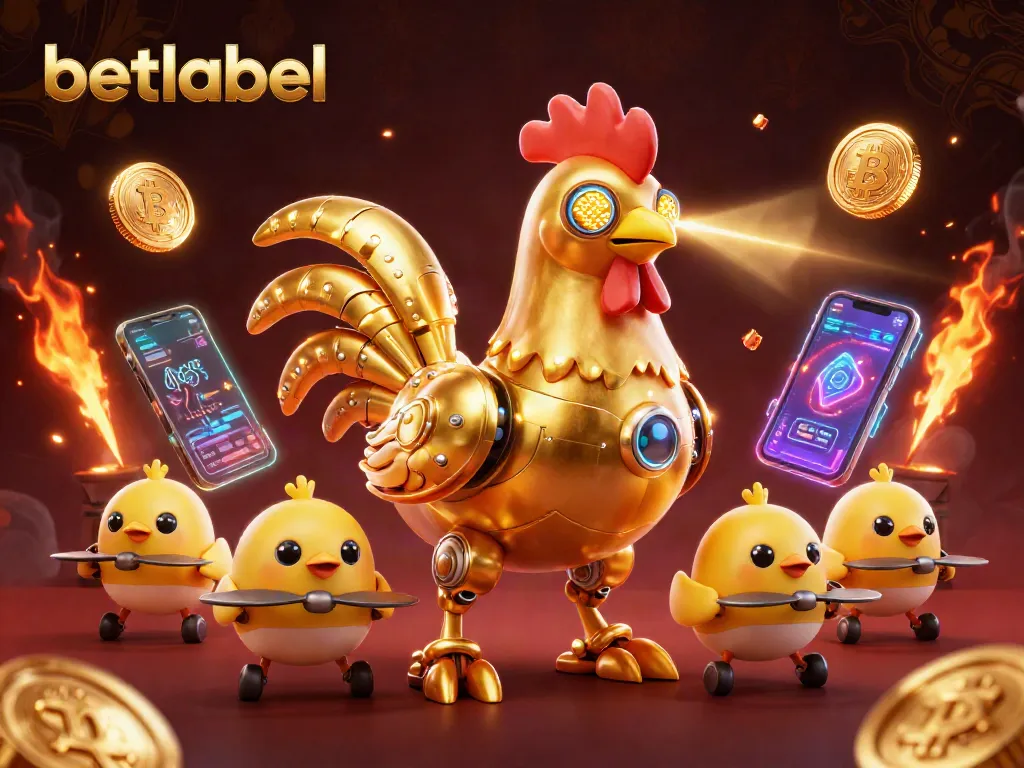 Experience the thrill of winning at betlabel with vibrant 3D casino illustration showcasing dynamic gaming elements.