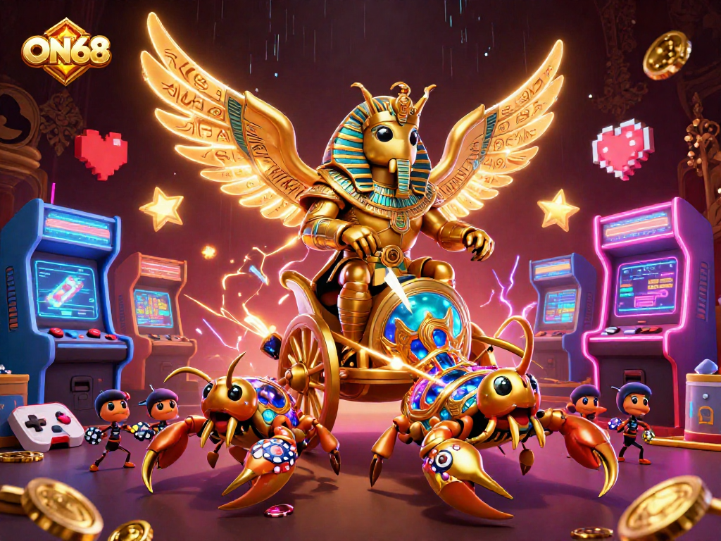 Experience thrilling casino games at ON68 with dynamic characters and vibrant gaming elements.