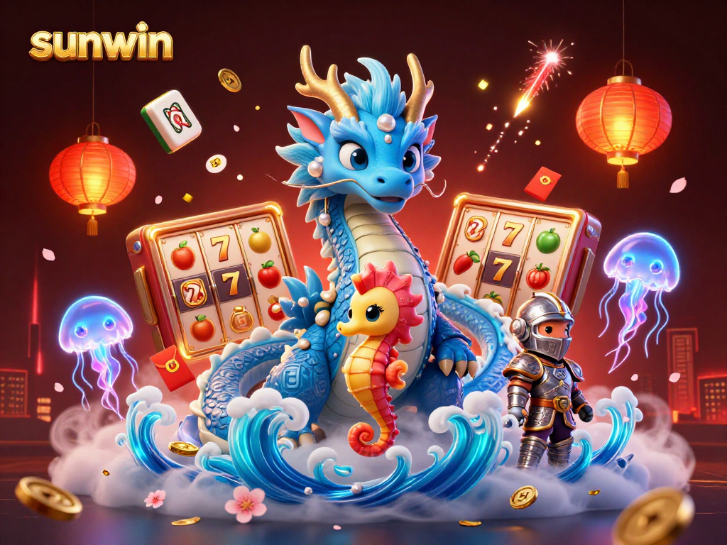 Experience sunwin's enchanting world of slots and gaming with a vibrant underwater adventure illustration.
