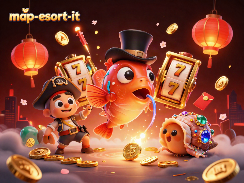 Experience thrilling moments with map-escort-it, showcasing vibrant 3D casino elements in an enchanting underwater scene.