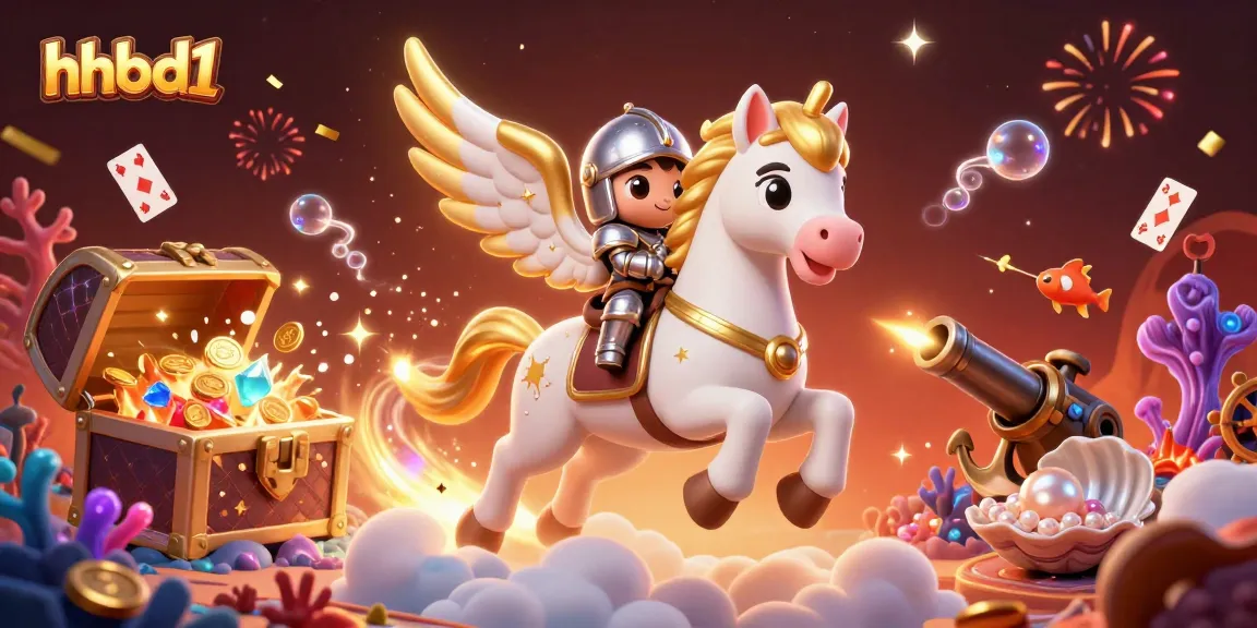 Experience a thrilling hhbd1 journey with a celestial horse and knight in a vibrant casino scene.