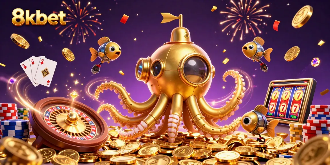 Experience the excitement of 8kbet with vibrant golden coins and thrilling gaming elements.