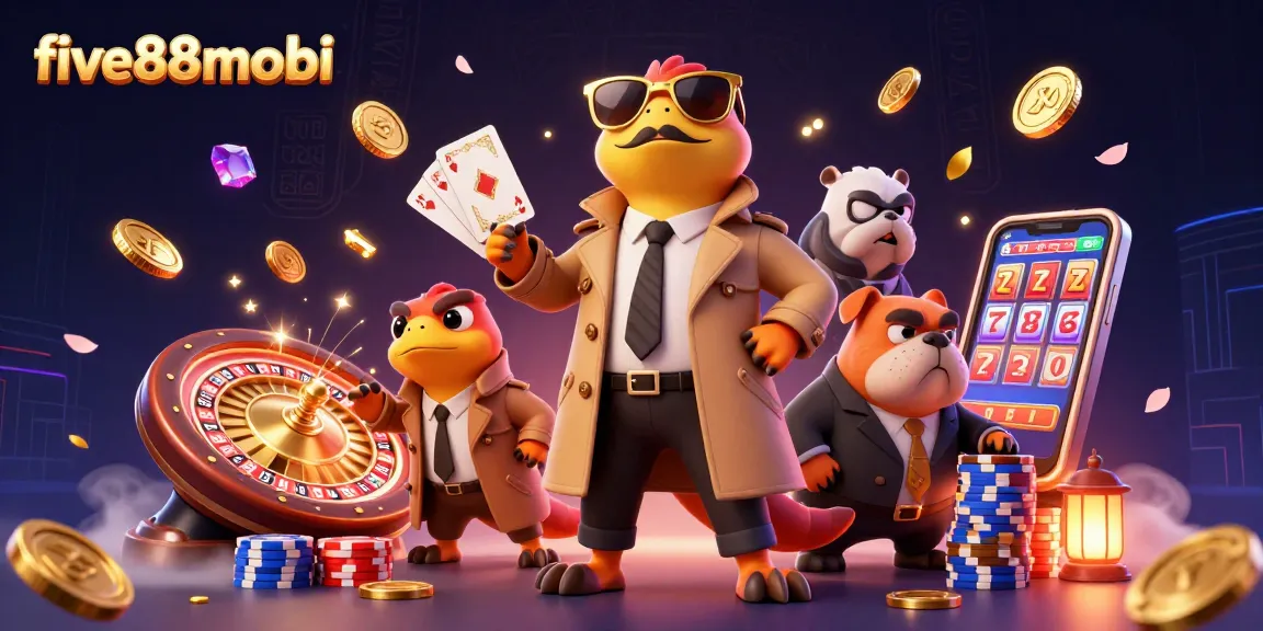 Engage in thrilling gameplay at five88mobi with raptors entering a VIP casino lounge.