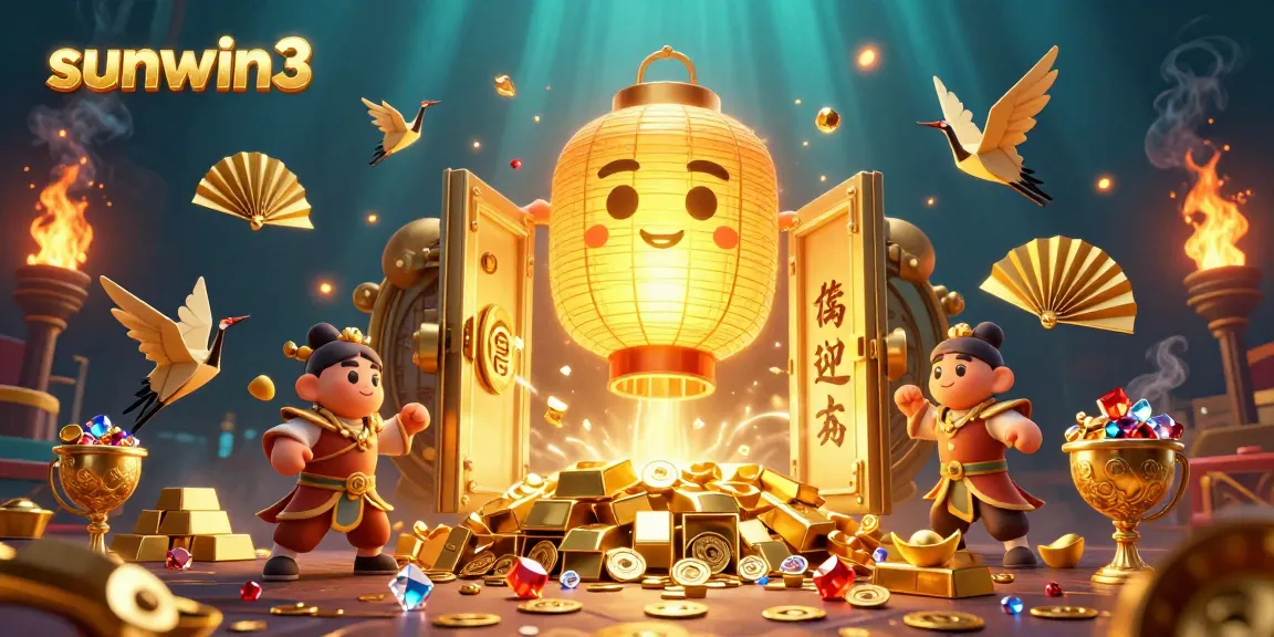 Experience the thrill of winning with sunwin3 as golden lanterns and treasures illuminate the night market casino.