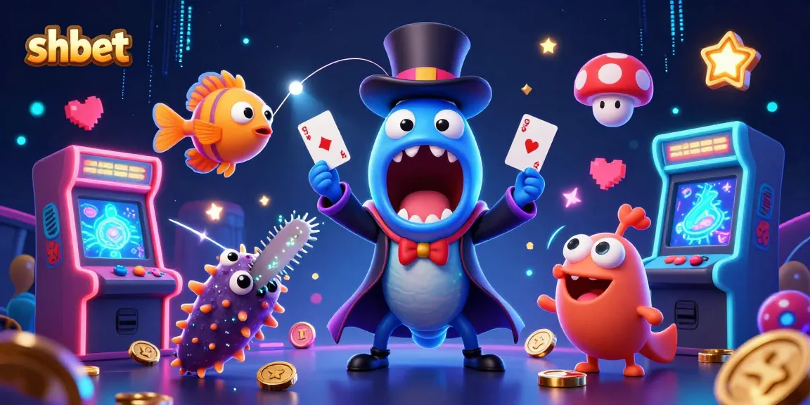 shbet brings a magical gaming experience with cartoon sea creatures performing tricks in a vibrant casino setting.