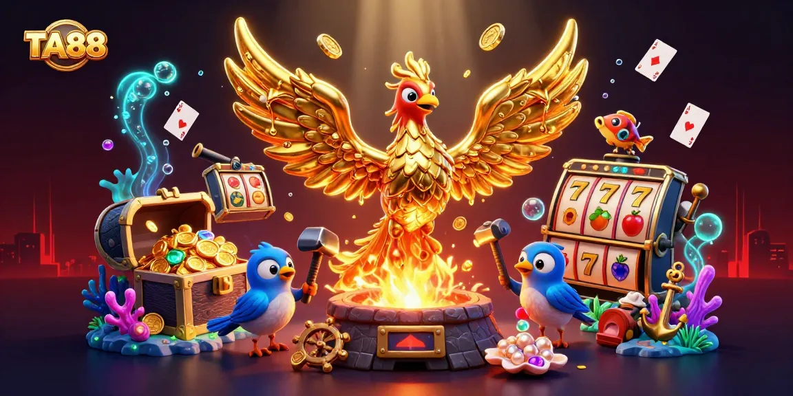 Experience thrilling wins at TA88 with a golden phoenix and dynamic casino elements.
