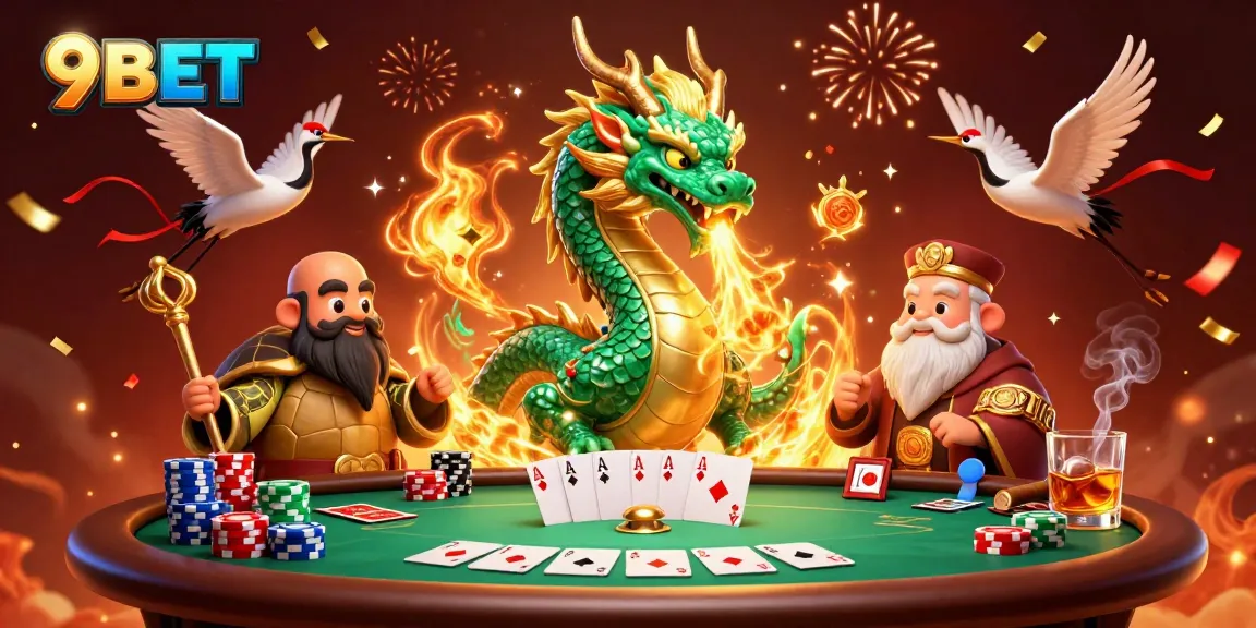 Experience thrilling gameplay with 9BET's captivating casino elements in a vibrant battle of chance.
